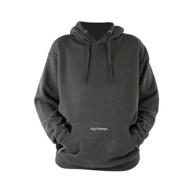 <tc>Ergohuman</tc> hoodie, grijs met zwart en wit, maat medium