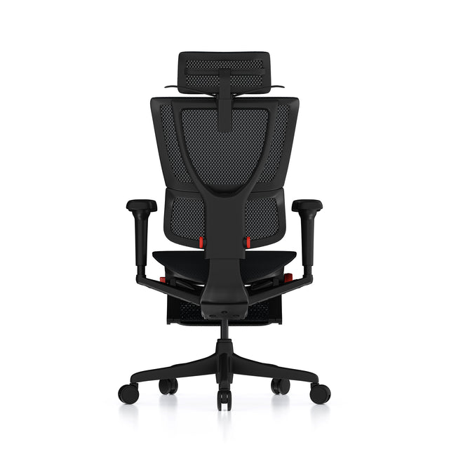 Mirus Ultra gaming chair with black frame rear view