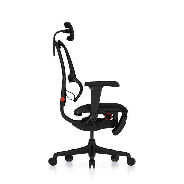 Mirus Ultra gaming chair with black frame 90º right view