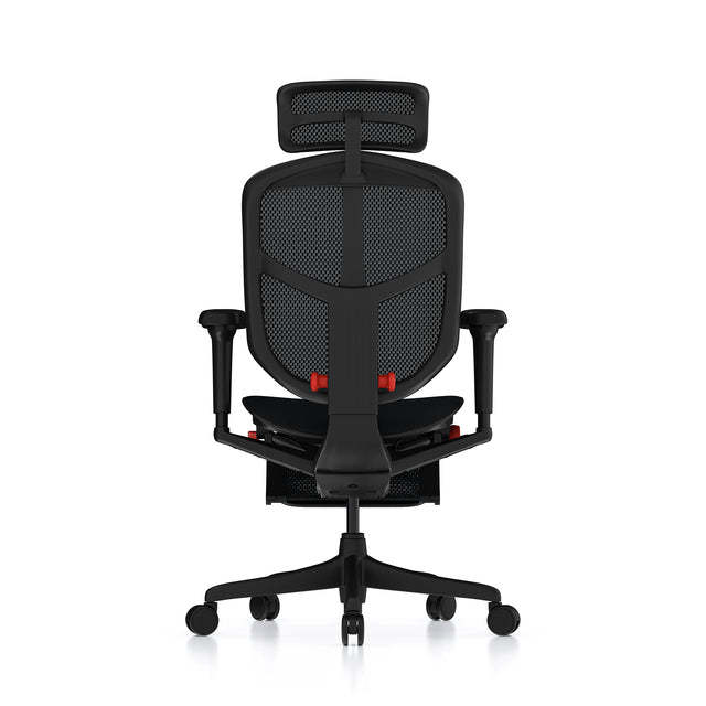 Enjoy Ultra gaming chair with black frame rear view 