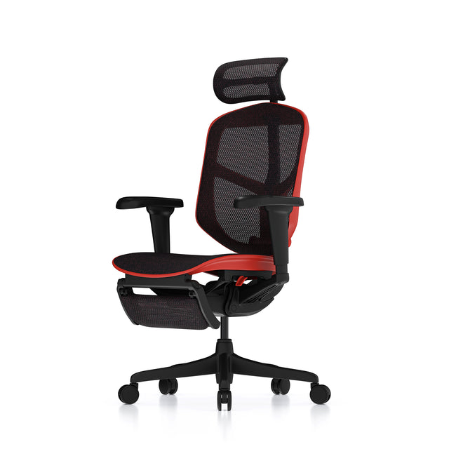 Enjoy Ultra gaming chair with red frame 35º left view 