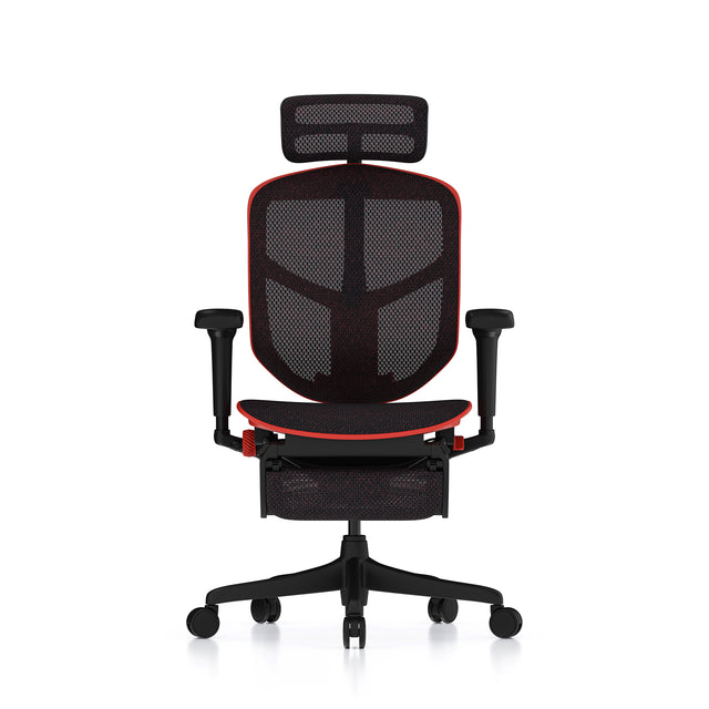 Enjoy Ultra gaming chair with red frame front view 