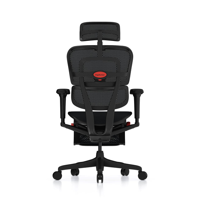 Ergohuman Ultra gaming chair with black frame rear view 