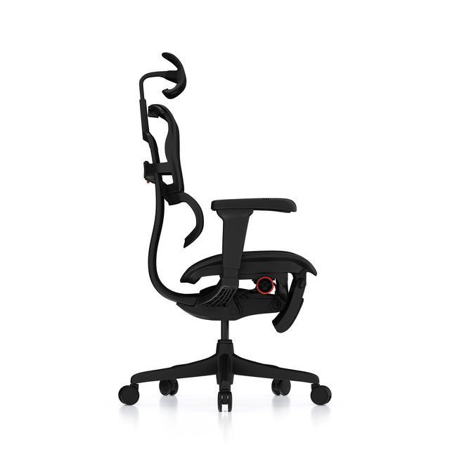 Ergohuman Ultra gaming chair with black frame 90º right view 