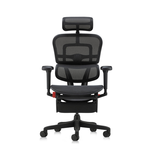 ergohuman ultra gaming chair in black, front view