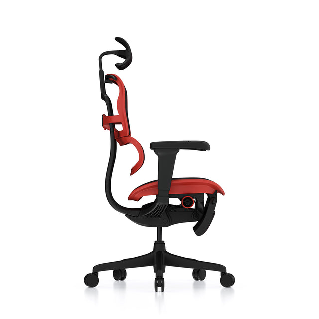right profile view of the ergohuman ultra red gaming chair