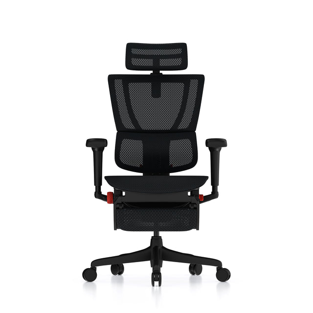 Mirus Ultra gaming chair with black frame front view