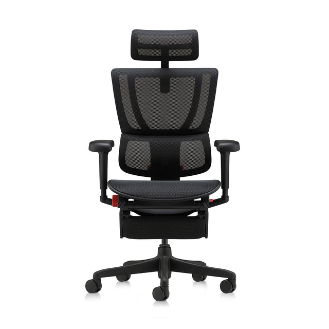 mirus ultra gaming chair in black, front view