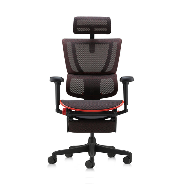 mirus ultra gaming chair in red, front view