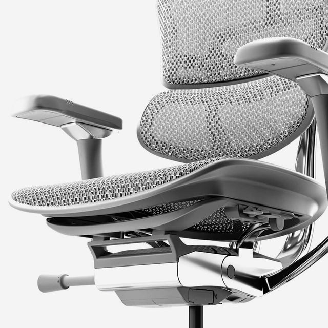 Ergonomic office chair, Ergohuman Elite, in grey frame with grey mesh
